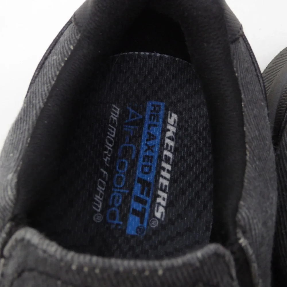 Skechers Cohagen Mens Slip On Shoes Black Relaxed Fit Memory Foam 9.5